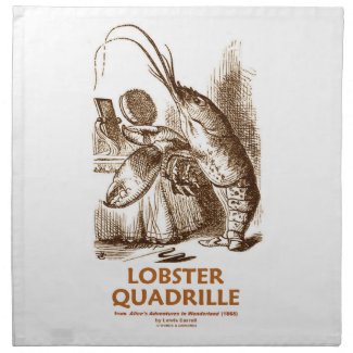Lobster Quadrille (Brush Mirror Wonderland Humor) Cloth Napkin