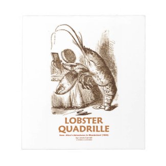 Lobster Quadrille (Brush Mirror Wonderland Humor) Memo Pads