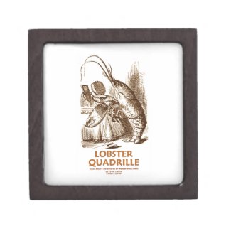 Lobster Quadrille (Brush Mirror Wonderland Humor) Premium Trinket Boxes