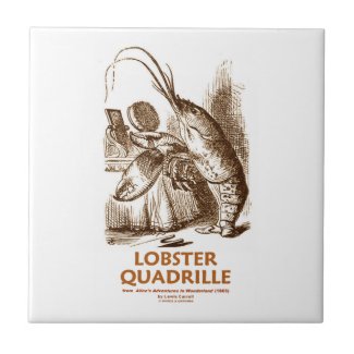 Lobster Quadrille (Brush Mirror Wonderland Humor) Ceramic Tile