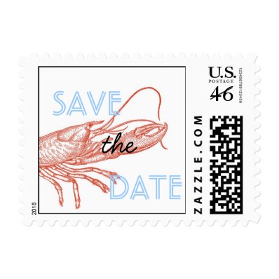 Lobster Save the Date Postage