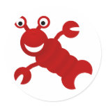 lobster round stickers