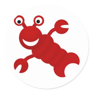 lobster round stickers