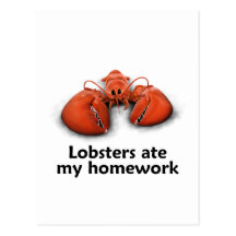 Lobsters ate my Homework Post Card