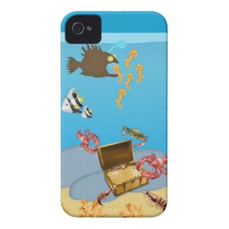 Lobsters opening Treasure Chest iPhone 4 Case