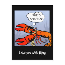 Lobsters with Bling Postcard by elledeegee Lobsters with Bling Postcard