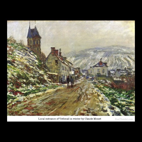 Local entrance of Vetheuil in winter by Claude Mon Print