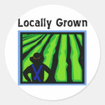 Locally Grown Round Stickers