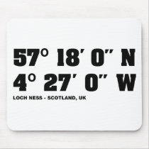 Loch Ness - Co-ordinates design mousepads