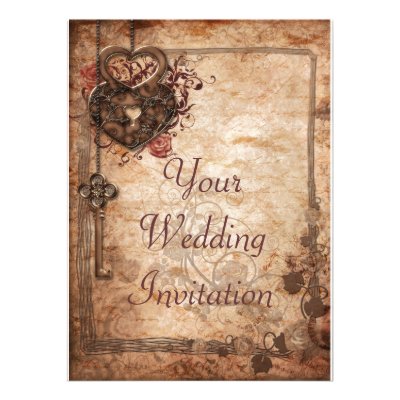 Lock and Key Wedding Invitation