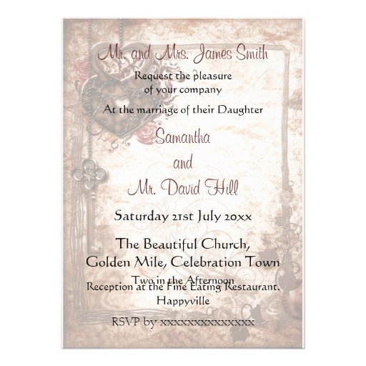 Lock and Key Wedding Invitation