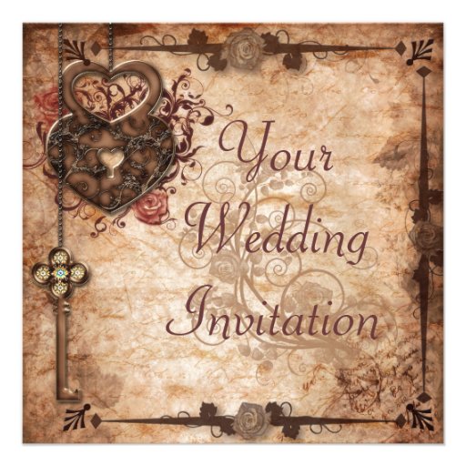 Lock and Key Wedding Invitation