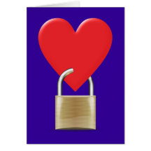 Lock locked heart heart closed PAD LOCK Card
