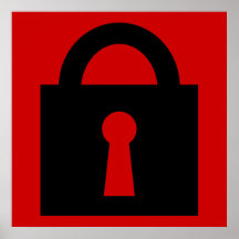 Lock. Top Secret or Confidential Icon. Print