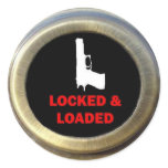 Locked and Loaded Home Security System Round Stickers
