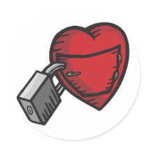 locked heart stickers