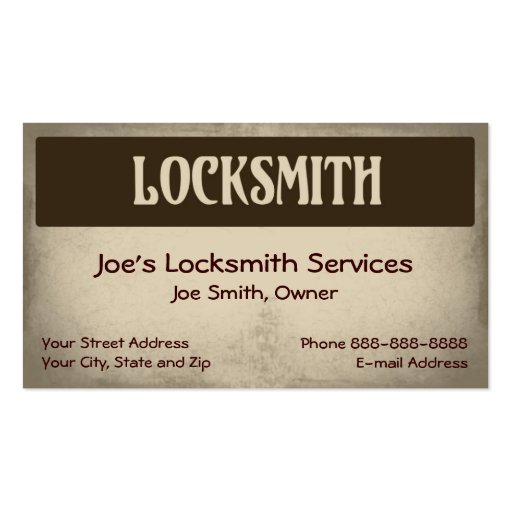 Locksmith Business Card Zazzle