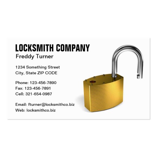 Locksmith DoubleSided Standard Business Cards (Pack Of 100) Zazzle