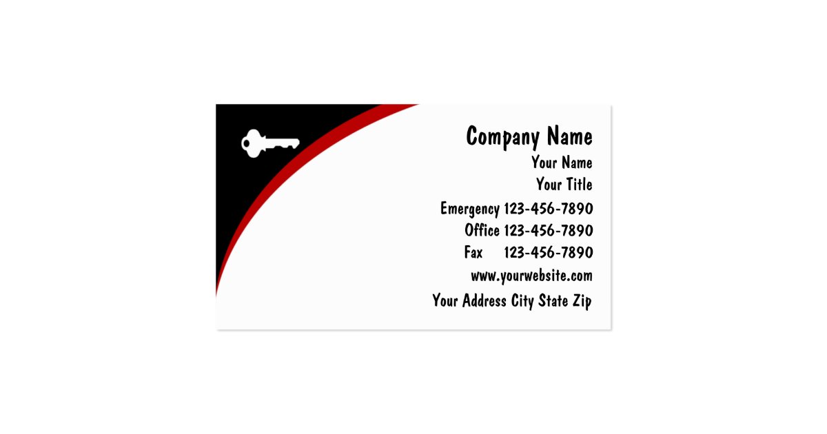 Locksmith Business Cards Zazzle