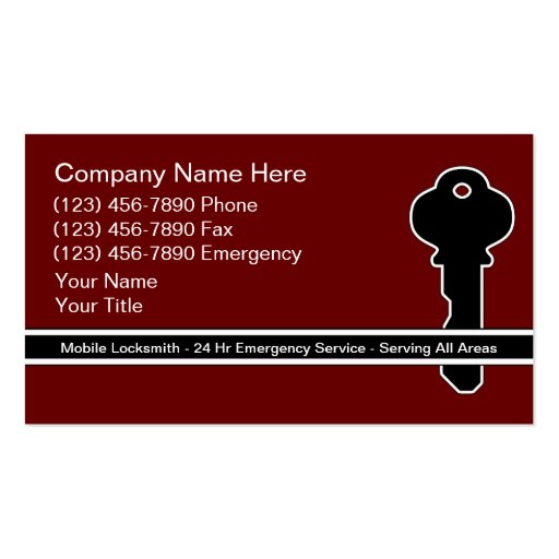 Locksmith Business Cards Zazzle