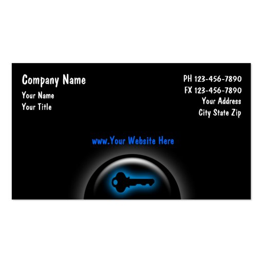 Locksmith Business Cards (front side)