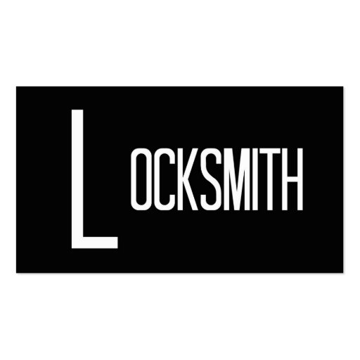 Locksmith Word Business Card (front side)