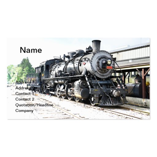 locomotive for a vintage steam train business cards
