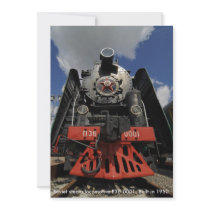 Locomotive, Soviet steam locomotive P36-0001. B... Personalized Invite