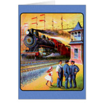 Locomotive Steam Train Cards
