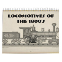 Locomotives of the 1800s wall calendar