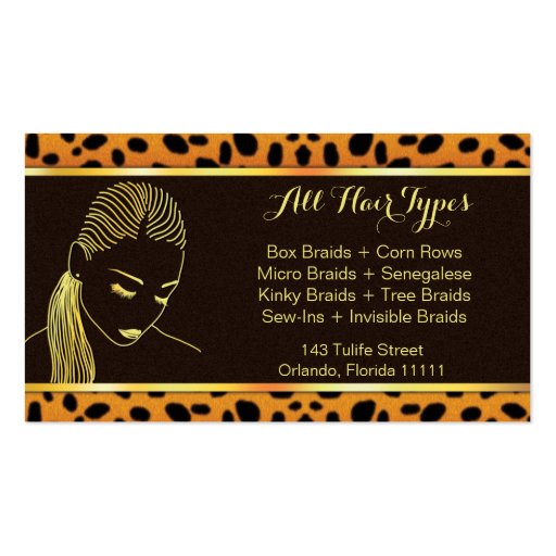 Loctician Hair Braider Salon Business Card Business Card Template (back side)