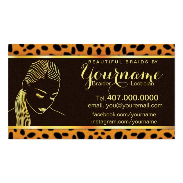 Loctician Hair Braider Salon Business Card Business Card Template