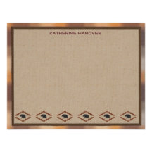 Lodge Style Personalized Flat Note Cards - Bear