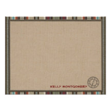Lodge Style Personalized Flat Note Cards - Compass
