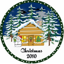 Log Cabin 2010 Ornament photo sculptures