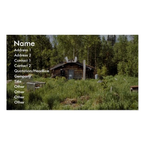 Log Cabin along the Nowitna River Business Card Templates