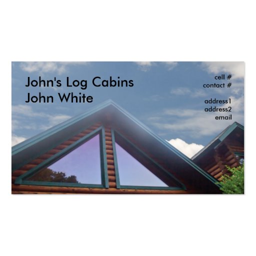 log cabin business card templates (front side)