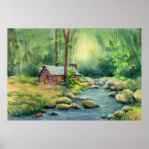 LOG CABIN by SHARON SHARPE Posters