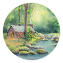 LOG CABIN by SHARON SHARPE stickers by sharonsharpe LOG CABIN by SHARON SHARPE stickers