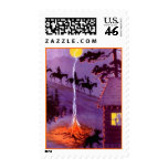 Log Cabin Campfire Trail Riding Mountains STAMPS