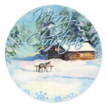 LOG CABIN & HORSE by SHARON SHARPE stickers by sharonsharpe LOG CABIN & HORSE by SHARON SHARPE stickers