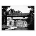 Log Cabin in Black and White Photographic Print