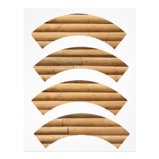 Log Cabin Siding Background Cupcake Wrapper Letterhead Design