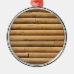 Log Cabin Siding Background Christmas Tree Ornament