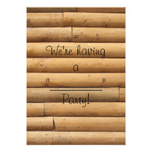 Log Cabin Siding Background Personalized Invite