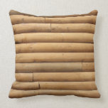 Log Cabin Siding Background Pillow