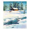 LOG CABIN & STREAM - Canvas Print by sharonsharpe LOG CABIN & STREAM - Canvas Print