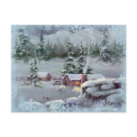 LOG CABIN & SWNOWFLAKES by SHARON SHARPE postcards