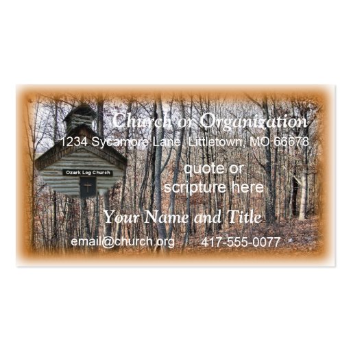 Log Church Business Cards (front side)