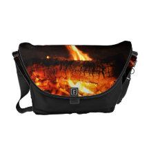 Log Fire Messenger Bag